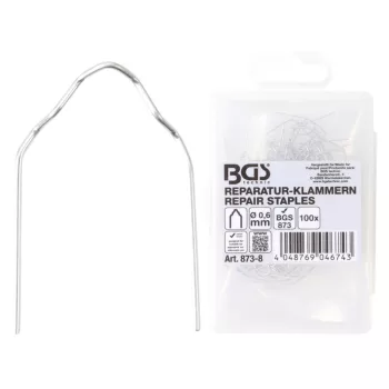   BGS technic Műanyagelem tűzőkapocs készlet | V alakú | Ø 0,6 mm | 100 darabos | a BGS 873 Műanyag javító szetthez (BGS 873-8)