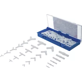   BGS technic Üzemanyagálló tömlőcsatlakozó és csőelosztó készlet, egyenes, T, Y, könyök, 3–12 mm, 100 részes (BGS 8790)