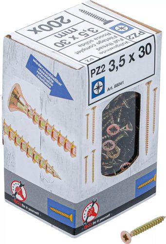 BGS DIY Univerzális csavarok | csillag PZ2 | 3,5 x 30 mm | 200 db (88041)