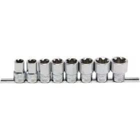   BGS technic 8 darabos 1/2" Torx Plus dugókulcs készlet, 10 - 20 EP (BGS 8806)