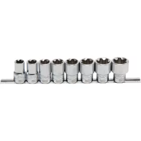   BGS technic 8 darabos 1/2" Torx Plus dugókulcs készlet, 10 - 20 EP (BGS 8806)