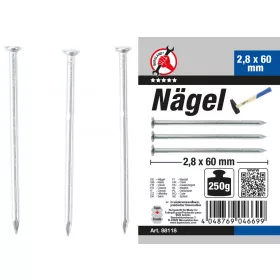 BGS DIY Szög készlet | 250 g | 2,8 x 60 mm (BGS 88118)