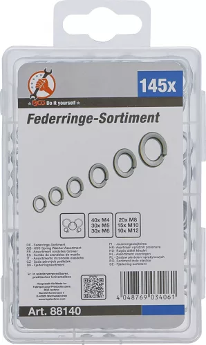 BGS DIY 145 darabos rugó alátét készlet (BGS 88140)