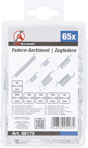 BGS DIY Rugókészlet | Húzórugók | 65 darabos (BGS 88173)