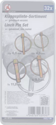 BGS DIY 32 darabos rugós tengelybiztosító készlet (BGS 88195)
