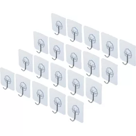   BGS DIY Öntapadós akasztó készlet | átlátszó | öntapadó | 20 darabos (BGS 88245)