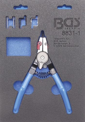 BGS technic Seeger gyűrű fogó (külső, belső) és 4 pár fej (BGS 8831-1)