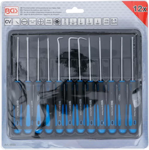 BGS technic Csavarhúzó és kampó készlet 12 részes (BGS 8833)