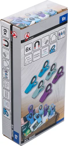 BGS DIY Többcélú zárócsipesz készlet | mágneses | színes | 6 darabos (BGS 88340)