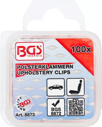 BGS technic 100 darab kárpitrögzítő kapocs (BGS 8873)