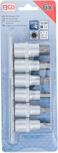 BGS technic 6 részes Imbusz bit dugókulcs készlet, 6-14 mm, 1/2" (BGS 8887)