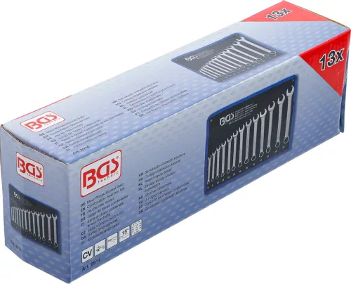 BGS technic Csillag-villáskulcs készlet | speciális villás oldal | 8 - 21 mm | 13 darabos (BGS 8914)