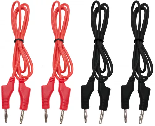 BGS technic 4 darab multiméter kábel, mindkét végén banán dugóval (BGS 8937)