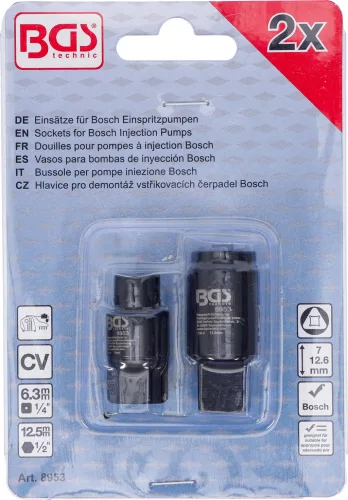 BGS technic Háromszög belső profilú dugókulcsok Bosch közös nyomócsöves és TDI befecskendezőkhöz, 7 és 16mm (BGS 8953)