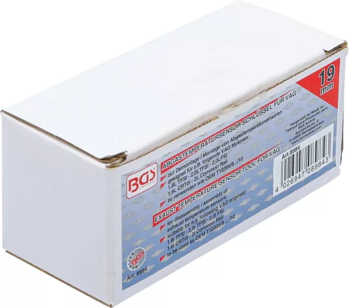 BGS technic Kipufogógáz-hőmérséklet érzékelő kulcskészlet VAG motorokhoz, 19 mm, 3 részes (BGS 8984)