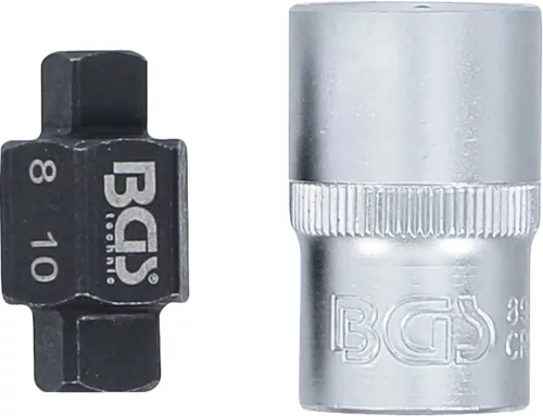 BGS technic Olajleeresztő csavar kulcs, kétoldalas négyszög 8 és 10 mm, 1/2" meghajtással (BGS 8991)
