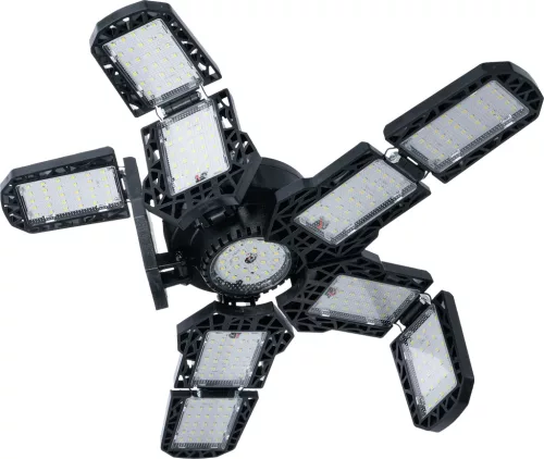BGS LED garázslámpa és műhelyvilágítás, 78 W, 8600 lumen, E27, 10 állítható panellel (90102)