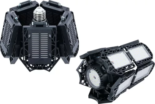 BGS LED garázslámpa és műhelyvilágítás, 78 W, 8600 lumen, E27, 10 állítható panellel (90102)