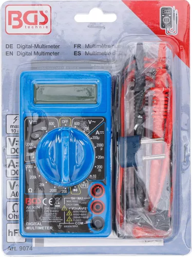 BGS technic Digitális multiméter, 3 és fél Digit-es kijelzővel (BGS 9074)