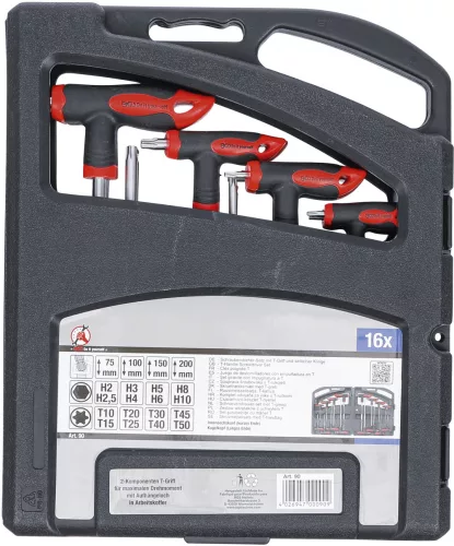 BGS DIY 16 részes T-fogós Imbuszkulcs és torx kulcs készlet (BGS 90)