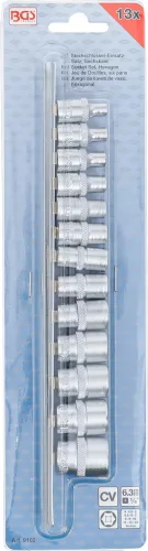 BGS technic 13 részes dugókulcs fej készlet, 1/4", 6 pontos, 4 - 14 mm (BGS 9102)