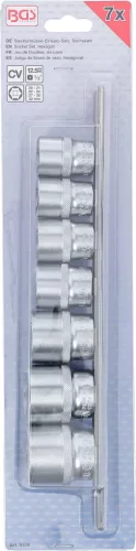 BGS technic 7 részes dugókulcs fej készlet, 1/2", 6 pontos, 20 - 32 mm (BGS 9108)