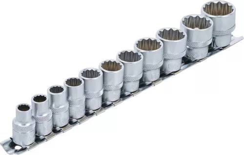 BGS technic Colos dugókulcskészlet, 12 szögű, 3/8", 5/16"–7/8", CrV, 11 részes (BGS 9112)