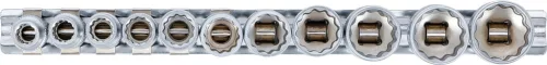 BGS technic Colos dugókulcskészlet, 12 szögű, 3/8", 5/16"–7/8", CrV, 11 részes (BGS 9112)