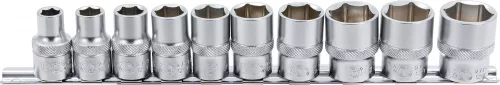 BGS technic 10 részes dugókulcs fej készlet, 1/2", 6 pontos, col méretek, 3/8" - 15/16" (BGS 9113)