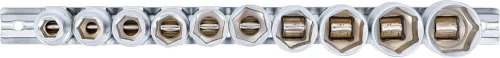 BGS technic 10 részes dugókulcs fej készlet, 1/2", 6 pontos, col méretek, 3/8" - 15/16" (BGS 9113)