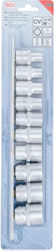 BGS technic 10 részes dugókulcs fej készlet, 1/2", 12 pontos, col méretek, 3/8" - 15/16" (BGS 9114)