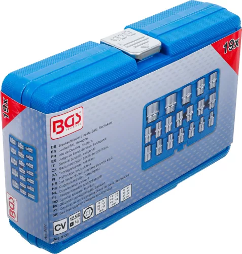 BGS technic Dugókulcskészlet, 1/2", 8 - 32 mm, 19 darabos (9131)