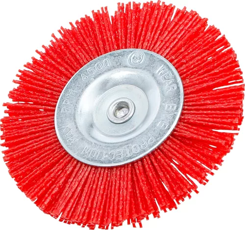 BGS technic Nylon szálas forgókefe, 100 mm-es átmérő, 6 mm-es tengely (BGS 9186)