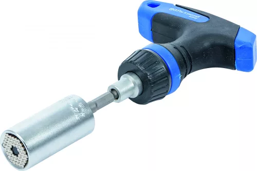 BGS DIY Multi dugókulcs adapterkészlettel, | racsnis-nyeles hajtószárral, T-fogantyús kivitel, átkapcsolható | 3 darabos (BGS 92540)