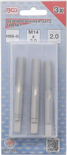 BGS Technic Menetfúró készlet | Elő-, közép- és készrevágó | M14 x 2,0 | 3 darabos (BGS 927)