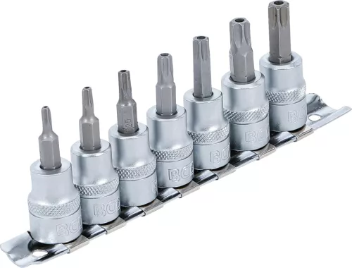 BGS technic 7 részes biztonsági (biztonsági) Torx bitfej készlet, 3/8", T15-T50 (BGS 9341)