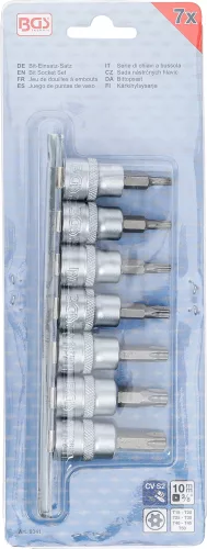 BGS technic 7 részes biztonsági (biztonsági) Torx bitfej készlet, 3/8", T15-T50 (BGS 9341)