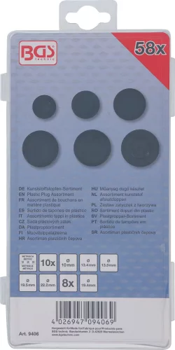 BGS technic 58 részes műanyag dugó készlet, Ø 10-22.2 mm (BGS 9406)