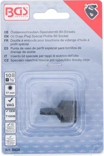 BGS technic Speciális dugókulcs fej VAG műanyag olajleeresztő csavarokhoz (BGS 9424)