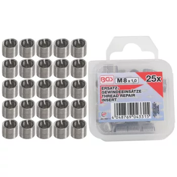   BGS technic 25 részes menetjavító persely készlet, M8X1.0 (BGS 9427-1)
