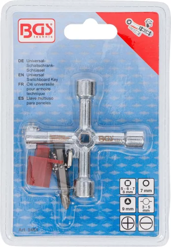 BGS technic Univerzális kapcsolószekrény-kulcs (BGS 9481)