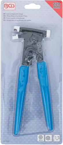 BGS technic Keréksúlyfogó / centírozósúly-fogó felütős és ragasztott súlyokhoz, 225 mm (BGS 9500)