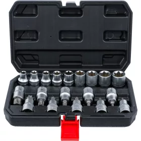   BGS DIY 19 részes 1/2" befogású Torx bitfej és E-Torx dugófej készlet (BGS 95100)