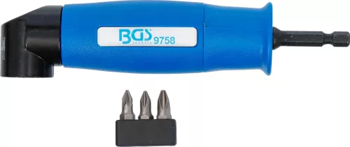 BGS technic 1/4" derékszögű fúróadapter tokmány gyorstokmánnyal (BGS 9758)