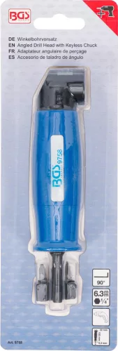 BGS technic 1/4" derékszögű fúróadapter tokmány gyorstokmánnyal (BGS 9758)