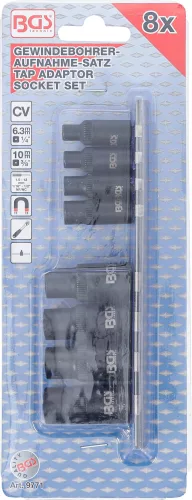 BGS technic Menetfúró-befogó készlet | 6,3 mm (1/4") / 10 mm (3/8") | mágneses | 8 darabos (BGS 9771)