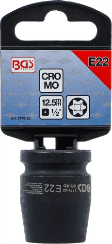 BGS technic 1/2" E-Torx levegős dugókulcs fej | E22 (BGS 9779-22)