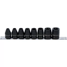   BGS technic 1/2" Levegős Dugókulcs készlet, E-Torx | E10 - E24 | 8 darabos (BGS 9779)