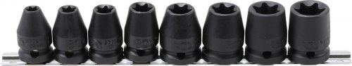 BGS technic 1/2" Levegős Dugókulcs készlet, E-Torx | E10 - E24 | 8 darabos (BGS 9779)