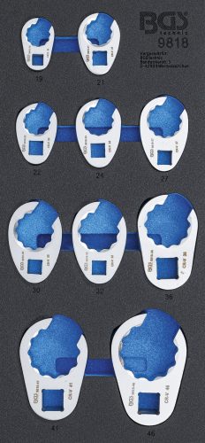 BGS technic Műhelykocsi-betét 1/3: Hollanderkulcs készlet | 10 mm (3/8") / 12,5 mm (1/2") / 20 mm (3/4") | 10 darabos (BGS 9818)